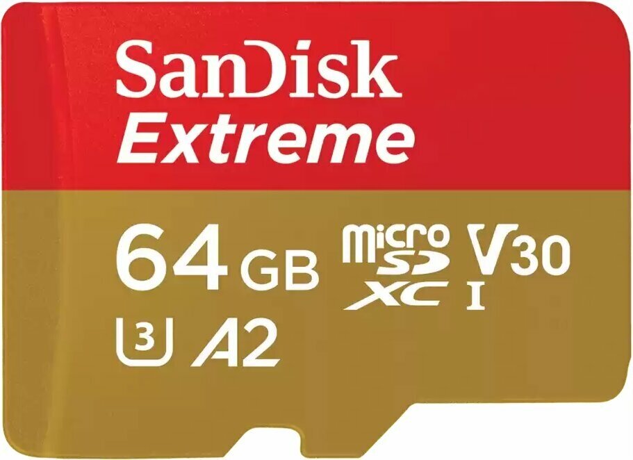 Карта памяти 64Gb MicroSD SanDisk Extreme (SDSQXAH-064G-GN6GN)