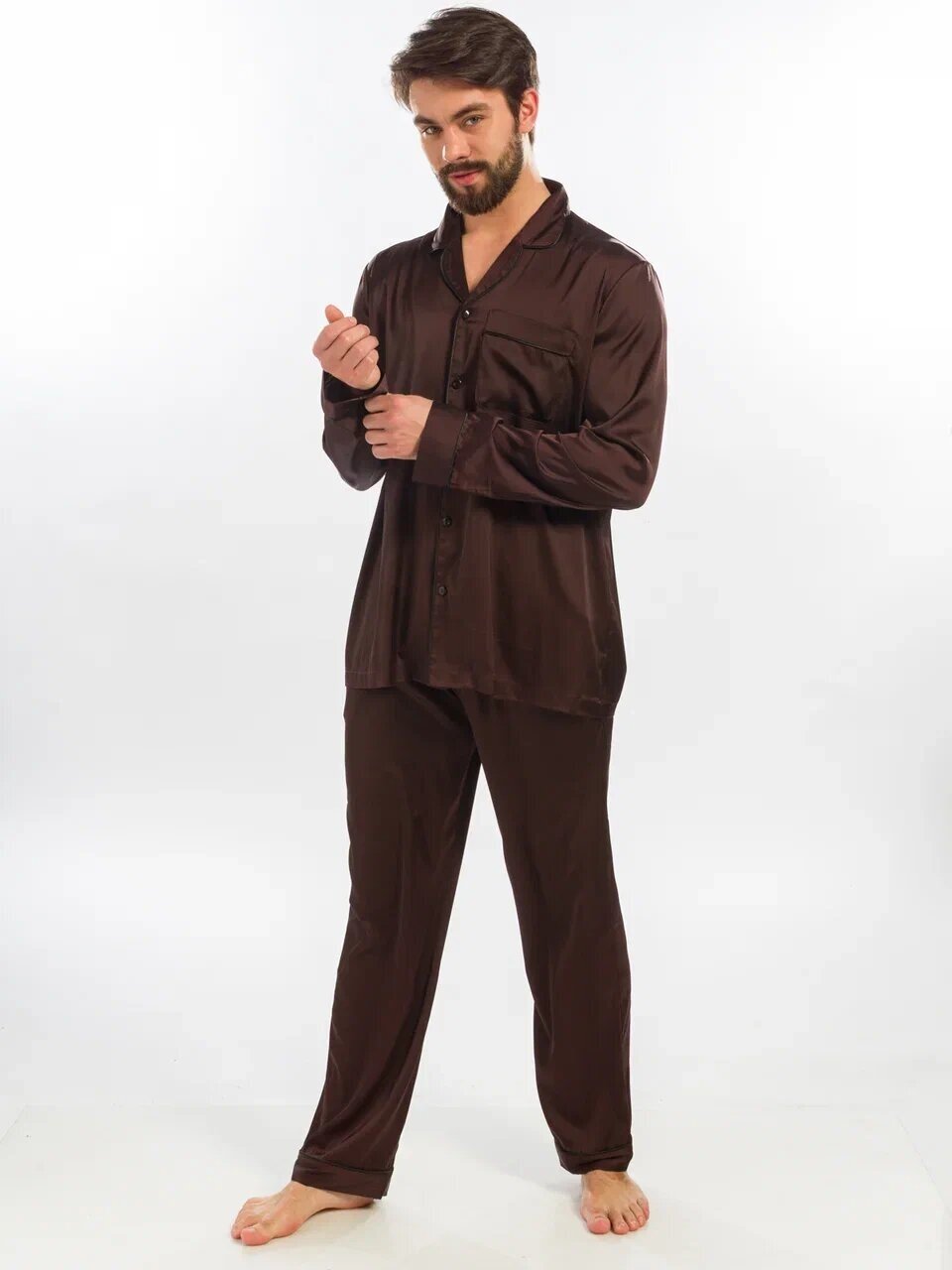 Пижама мужская Nicole Home размер XL коричневая - фотография № 5