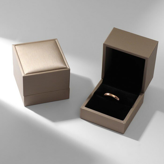 фото Футляр под кольцо "Квадро" классический, 6,5х6,5х6,5, цвет коричневый