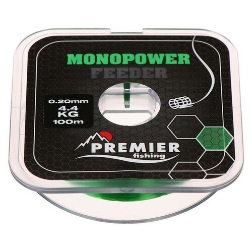 Леска Preмier fishing MONOPOWER Feeder, диаметр 0.2 мм, тест 4.4 кг, 100 м, зелёная