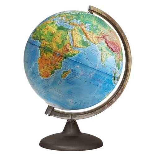 Глобус Земли физический рельефный с подсветкой от батареек, диаметр 250 мм, 16020