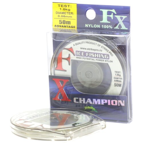 Леска Strike Pro FX Champion прозрачная 0,105mm 1,5кг 50m