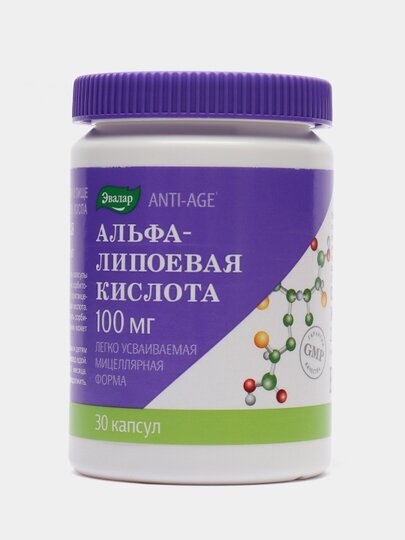 Альфа-липоевая кислота 100мг Эвалар ANTI-AGE капсулы 1,1г 30 шт. Эвалар ЗАО - фото №4