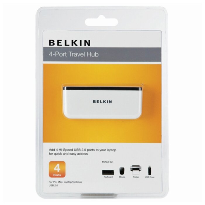 Разветвитель Belkin 4xUSB встроенный кабель USB папа F4U021bt
