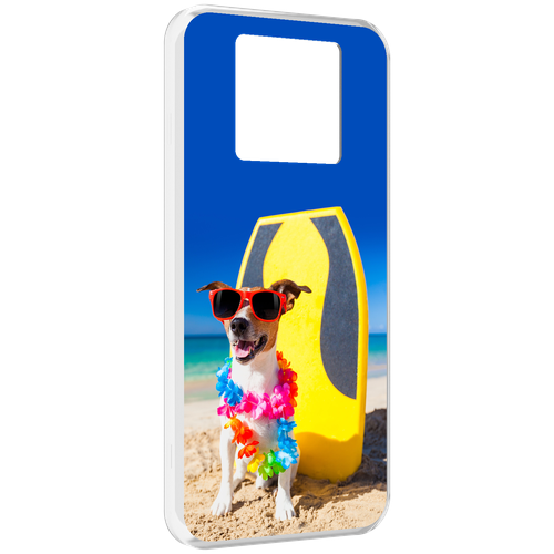 Чехол MyPads Гавайская-собака для Black Shark 3 5G / Black Shark 3S задняя-панель-накладка-бампер