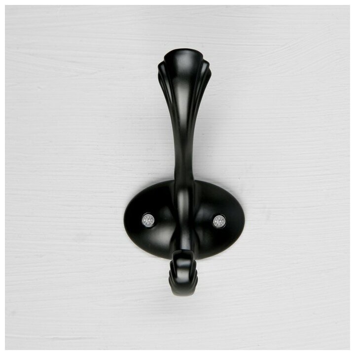 CAPPIO Крючок мебельный CAPPIO RARITY, двухрожковый, цвет черный - фотография № 3