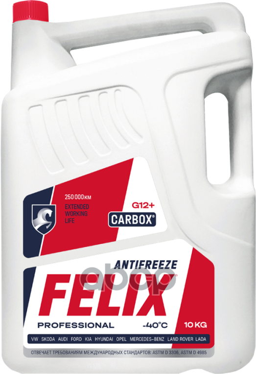 Антифриз Felix Carbox G12+ Готовый -40C Красный 10 Кг 430206020 Felix арт. 430206020