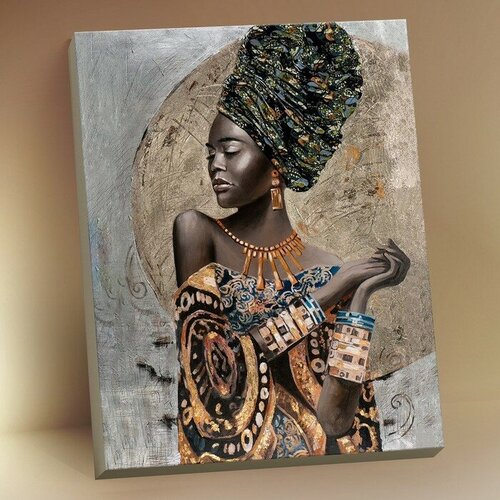 Картина по номерам с поталью 40 × 50 см «Африканская девушка» 21 цвет картина по номерам 40 × 50 см нежное утро 21 цвет