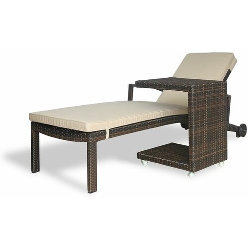 Плетеный кофейный стол MILANO темно-коричневый для шезлонга