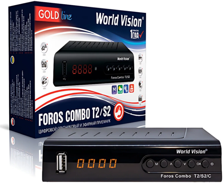 Эфирная приставка World Vision FOROS Combo DVB-T2/C, DVB-S2) — купить в интернет-магазине по низкой цене на Яндекс Маркете