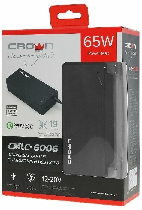 Блок питания для ноутбука Crown Cmlc-6006