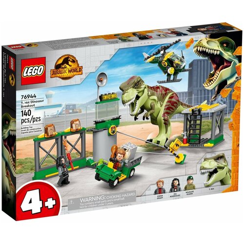 Конструктор пластмассовый Lego Jurassic World Побег тираннозавра, 140 деталей конструктор lego jurassic world побег динозавра тираннозавра 76944