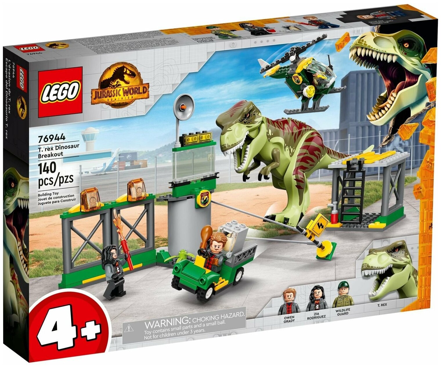 Конструктор пластмассовый Lego Jurassic World Побег тираннозавра, 140 деталей
