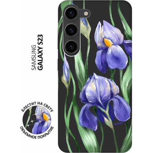 Матовый Soft Touch силиконовый чехол на Samsung Galaxy S23, Самсунг С23 с 3D принтом Amazing Irises черный матовый soft touch силиконовый чехол на samsung galaxy a24 самсунг а24 с 3d принтом amazing irises черный