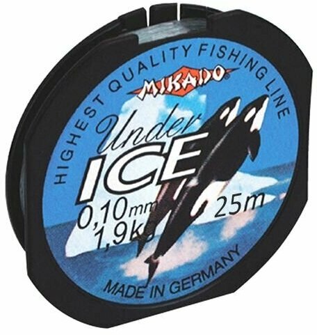 Рыболовная Монофильная Леска для зимней рыбалки со льда UNDER Ice (Mikado), 25м, 0.10мм