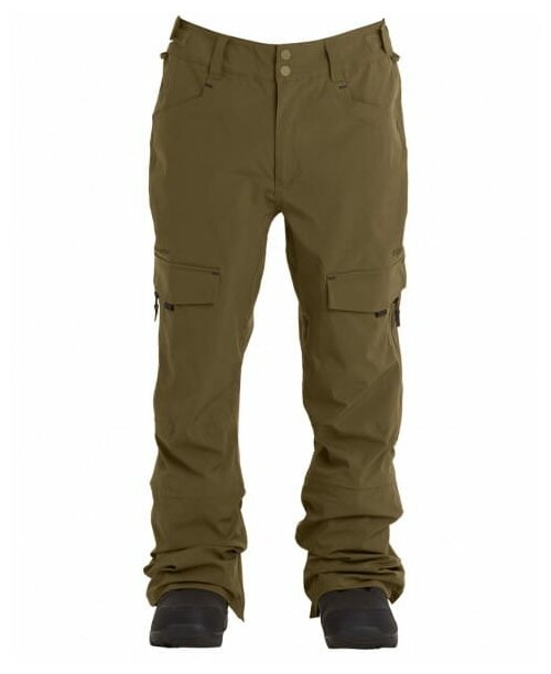 Горнолыжные брюки BILLABONG, карманы, мембрана, утепленные, водонепроницаемые, размер XXL, зеленый