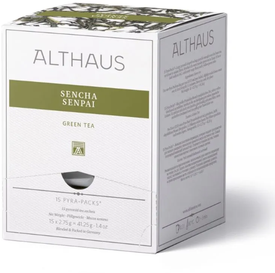 Чай зеленый Althaus Sencha Senpai 2,75гр, коробка 15 пак.