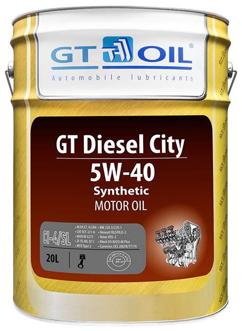 Масло моторное 5W40 GT OIL 20л синтетика GT Diesel City