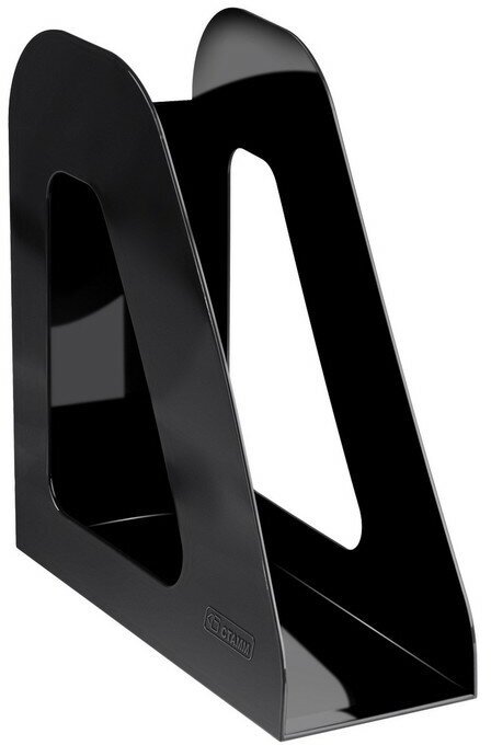 Лоток для бумаг вертикальный СТАММ "Фаворит", черный, ширина 90мм 9600120