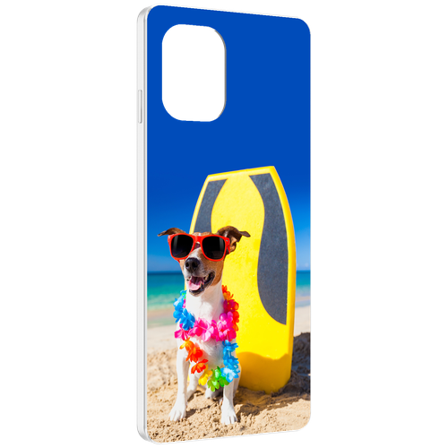 Чехол MyPads Гавайская-собака для UMIDIGI Power 7 задняя-панель-накладка-бампер
