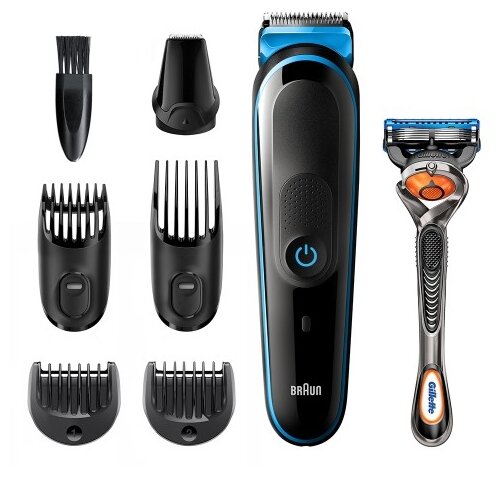 Набор для стрижки Braun MGK3245 + Gillette Fusion5 ProGlide, black/blue - фотография № 1