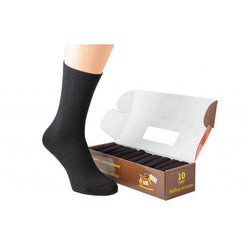 фото Носки годовой запас носков оптима, 10 пар, размер 25 (40-41), черный