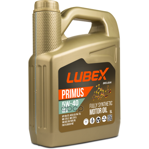 LUBEX Синт. Мот. масло Primus Mv 5W-40 Cf/Sn A3/B4 (5Л)