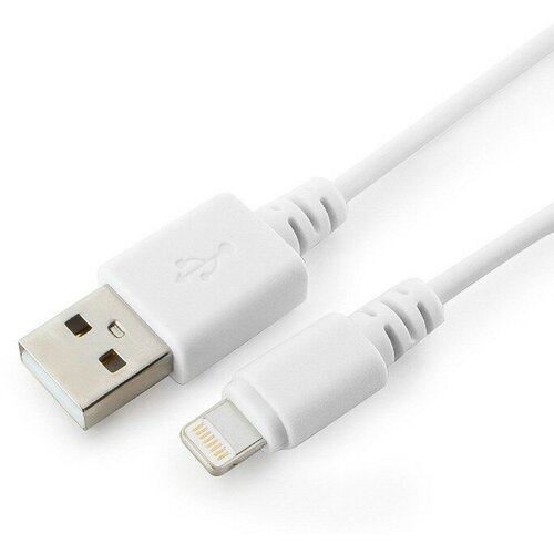 Кабель Cablexpert CC-USB-AP2MWP, Lightning - USB, 1 м, белый комплект 4 штук кабель usb 2 0 lightning м м 1 м cablexpert бел cc usb ap2mwp