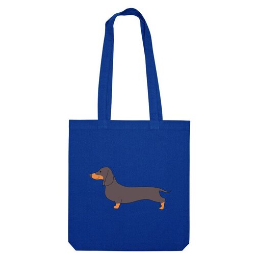 мужская футболка такса коричневого цвета длинная собака 2xl синий Сумка шоппер Us Basic, синий