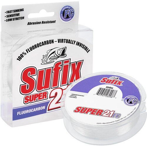 Леска SUFIX Super 21 Fluorocarbon прозрачная 150 м 0.18 мм 2,9 кг DS1IN020024B2S