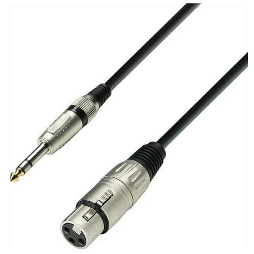 Adam Hall K3BMV1000 кабель микрофонный xlr (m) - trs 6.3 mm stereo, 0.31 мм², 10 м