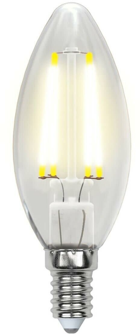 Uniel Лампа светодиодная филаментная Uniel E14 5W 3000K прозрачная LED-C35-5W/WW/E14/CL/MB GLM10TR