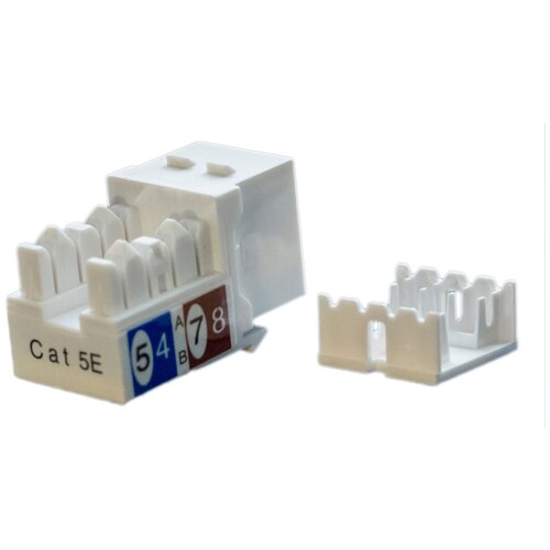 Вставка Keystone Jack RJ-45(8P8C) категория 5e KJ9-8P8C-C5e-90-WH бел. Hyperline 432595 держатель кабеля для розеток rj45 cat5e 2p tc sb 2 8p8c c5e wh tv com