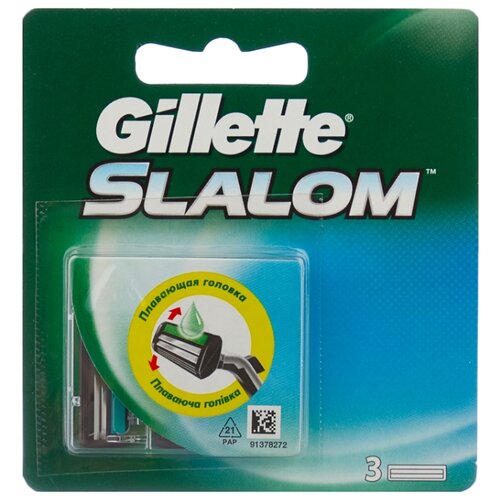 фото Сменные кассеты Gillette Slalom с экстрактом алоэ , 3 шт.