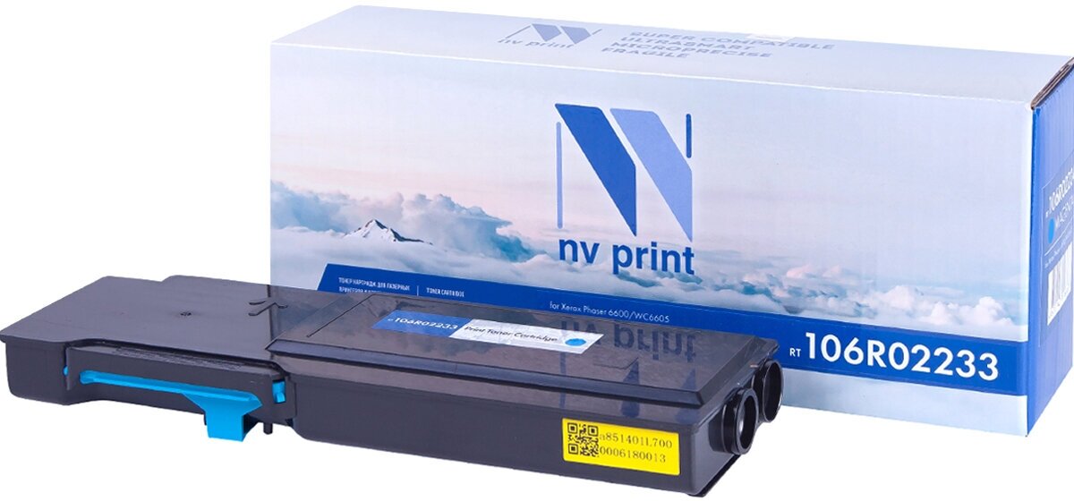 Лазерный картридж NV Print NV-106R02233C для Xerox Phaser 6600, WorkCentre 6605 (совместимый, голубой, 6000 стр.)