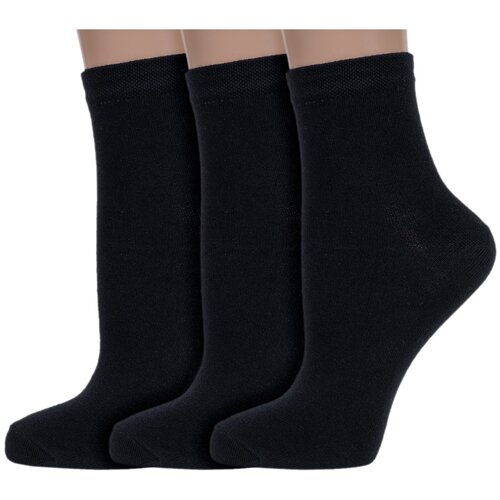 Комплект из 3 пар женских носков VASILINA 1с8236, черные, размер 23-25