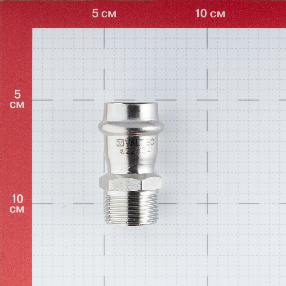 Пресс-фитинг из нержавеющей стали Valtec НР 22 мм х 3/4" - фото №4