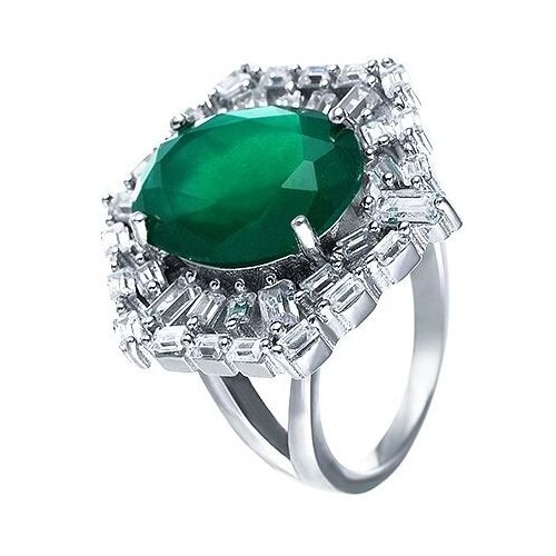 фото Jv кольцо с фианитами из серебра sy-355424-r-001-wg, размер 17