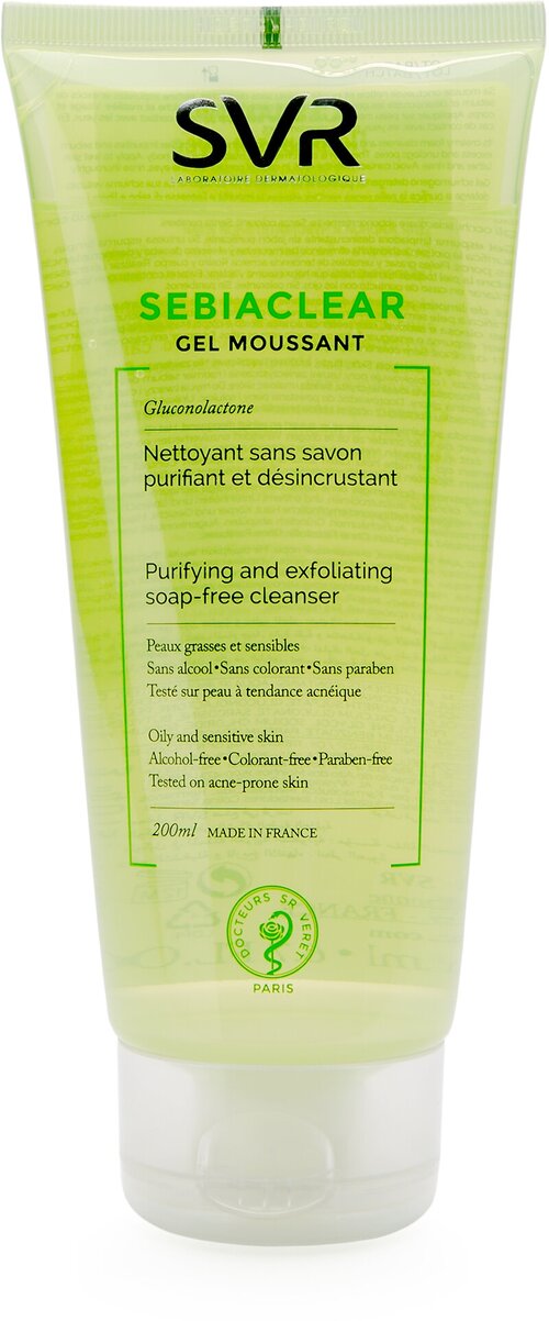 SVR Sebiaclear Soap-Free Cleansing Gel Мусс пенящийся для жирной и чувствительной кожи, 200 мл.