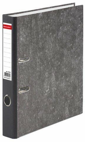 Папка-регистратор BRAUBERG, фактура стандарт, с мраморным покрытием, 50 мм, черный корешок, 220982