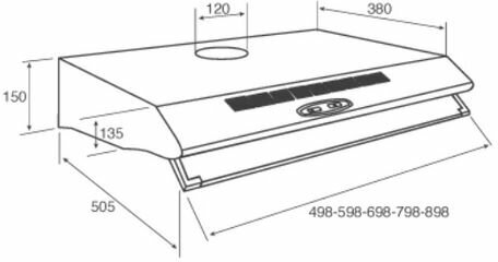 Плоская вытяжка Jetair Sunny 1m 60 WH, белый - фотография № 2