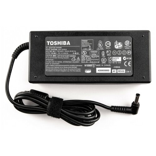 Блок питания (сетевой адаптер) для ноутбуков Toshiba 19V 6.3A 120W 5.5x2.5 мм черный, с сетевым кабелем
