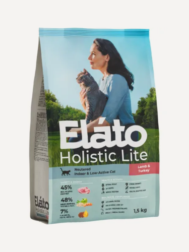 Изображение товара Сухой корм Elato Holistic Lite (Элато) для кастрированных и стерилизованных кошек с ягненком и индейкой, 1,5 кг