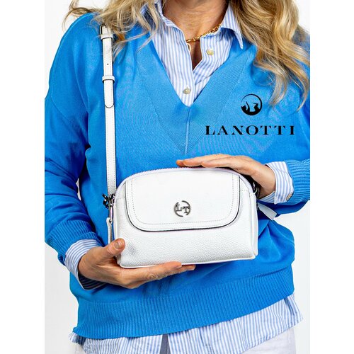 Сумка кросс-боди LANOTTI, фактура зернистая, черный