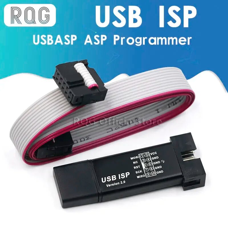 USB ISP USBISP USBASP ASP-программатор в алюминиевом корпусе для 51 ATMEL AVR WIN7 64 (случайный цвет)
