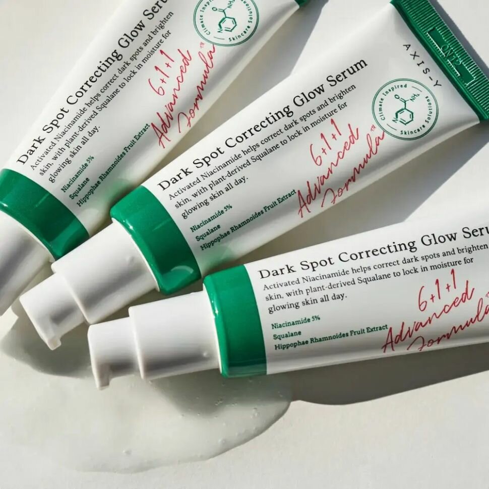 Прочие Тонизирующие Средства AXIS-Y Dark Spot Correcting Glow Serum, 50 мл Осветляющая сыворотка с 5% ниацинамида и глутатиона, увлажнение и борьба с пигментацией