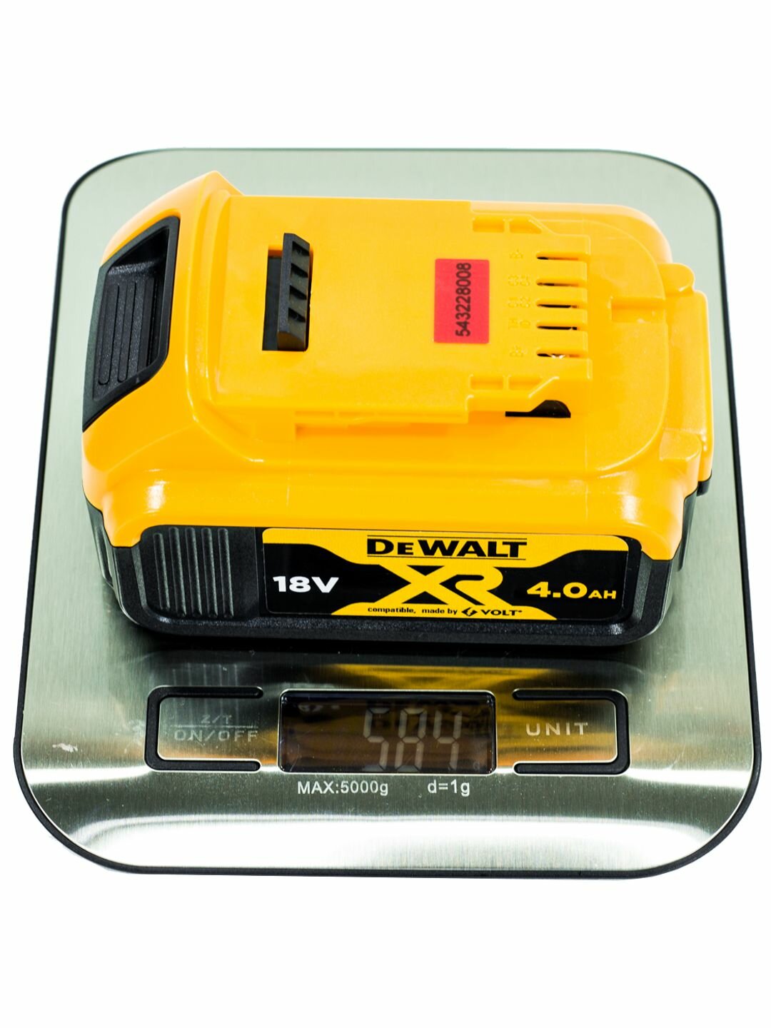 Аккумулятор 4Ач для DeWalt XR 18 вольт (Li-ion 18650, 18v, 4Ah, Девольт 18в), без эффекта памяти — фото 1
