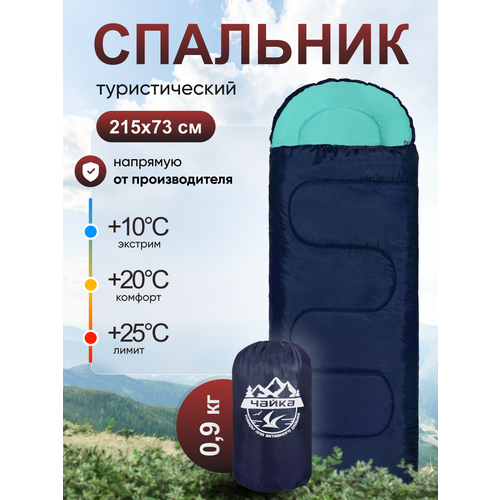 Спальник туристический чайка СП150 синий/мята