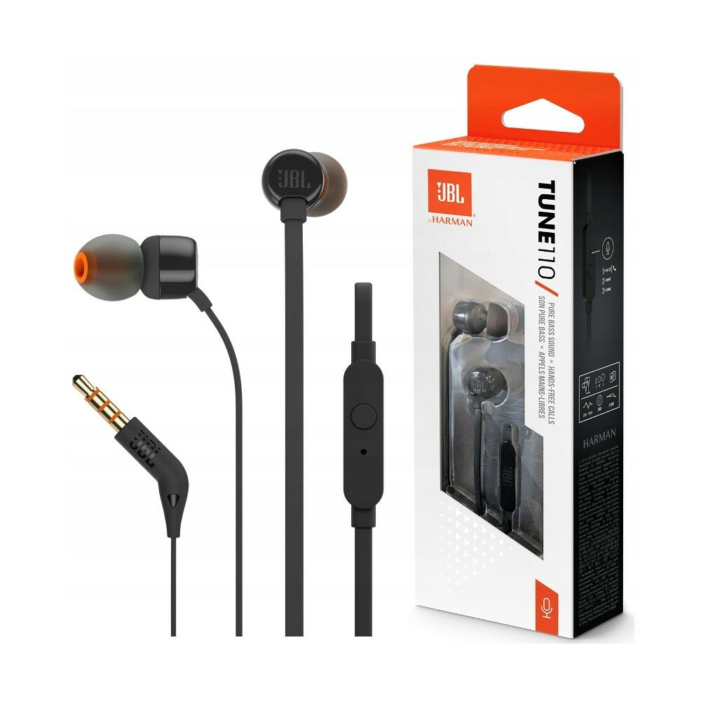 Наушники Tune T110, внутриканальные, Surround Sound, с микрофоном