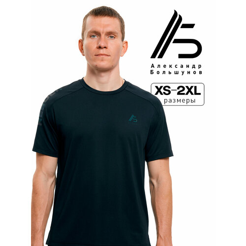 фото Футболка спортивная александр большунов, размер xl, черный